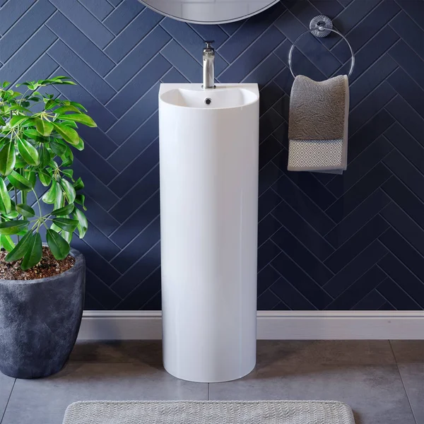 Swiss Madison SM-PS308 Sublime Rounded Basin Pedestal Sink