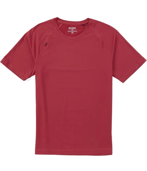 Rhone Reign Performance Short-Sleeve Tee, Mens, L, Rhododendron