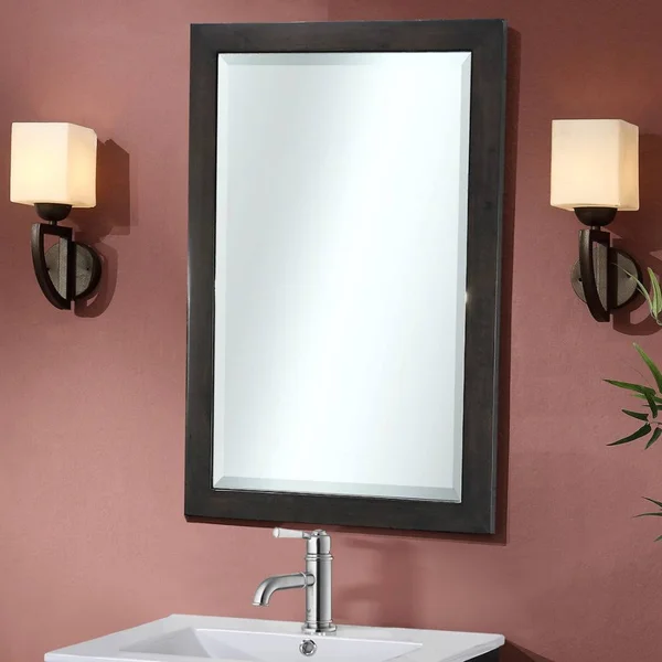 Infurniture IN3200-24M in Series 22-in Beveled Edge Wall Mirror, White