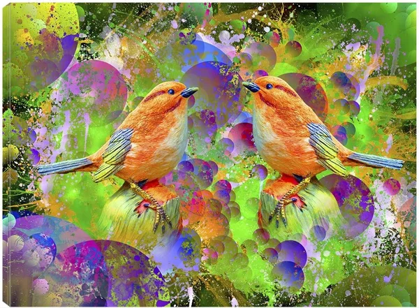 Lover Birds 2 Canvas Art by ATA Alishahi 32x24 Fineartcanvas