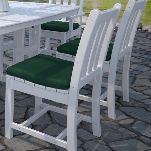 POLYWOOD TGD100BL Black Traditional Garden Dining Side Chair