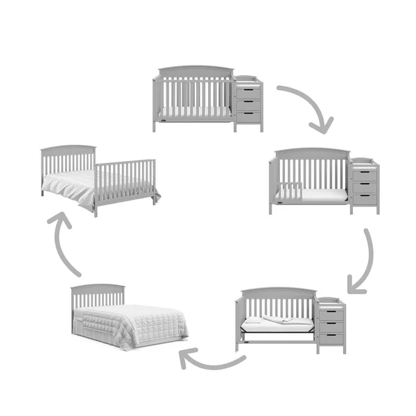 Graco Benton 4-in-1 Convertible Crib and Changer - Black
