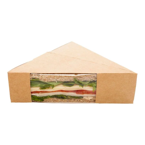 Small Eco Friendly Cafe Vision Triangle Sandwich Box with Window 200 Count Box