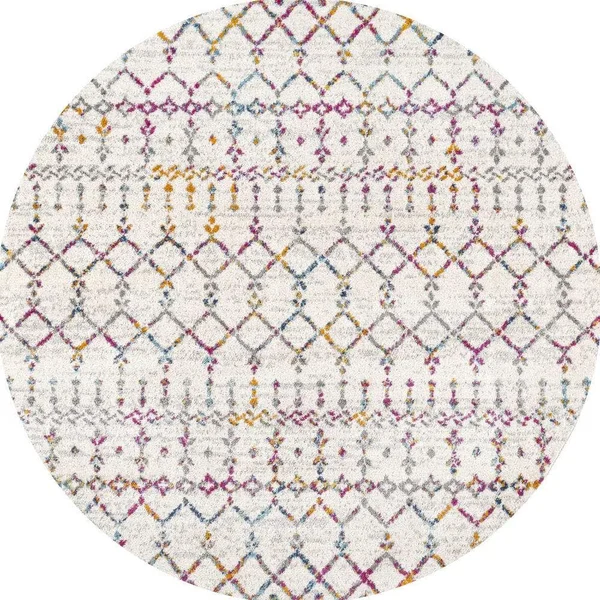 Jonathan Y Moroccan Hype Boho Vintage Diamond Gray/Ivory 2 ft. x 10 ft. Runner Rug