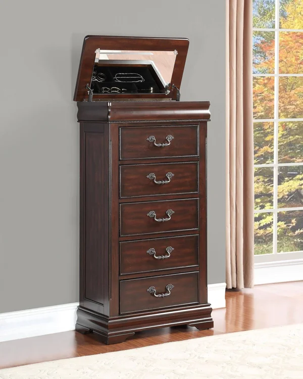 Homelegance Mont Belvieu Cherry Lift-Top Lingerie Chest 1869-12