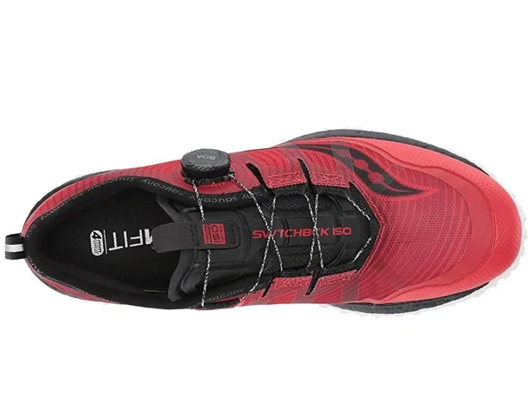 Saucony Men's Switchback ISO Trail Sneaker, Size: 7, Red/Black