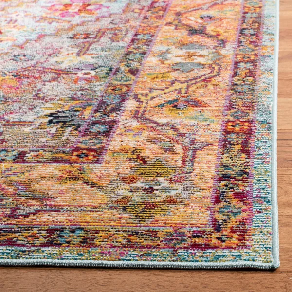 Safavieh CRS507B Crystal Light Blue, Fuchsia Area Rug - 7& x 7& Round