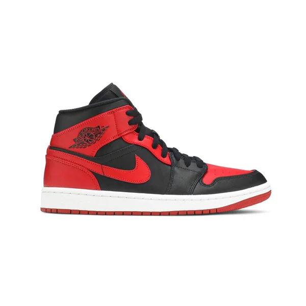 Nike Jordan Mens AJ 1 Mid - Shoes Black/Gym Red/White Size 11.0