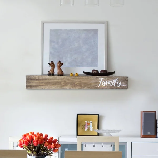 American Art Decor Family Wood Floating Wall Shelf - Brown