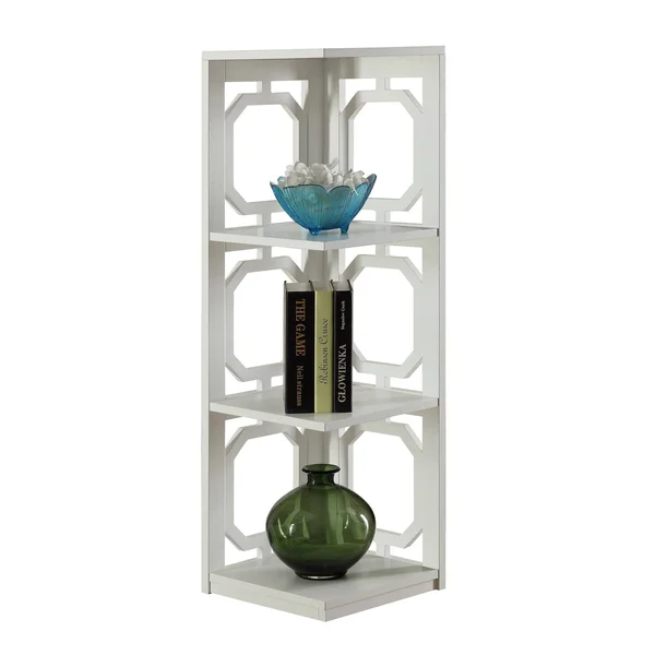 Convenience Concepts S20-203 Omega Black 3-Tier Corner Bookcase