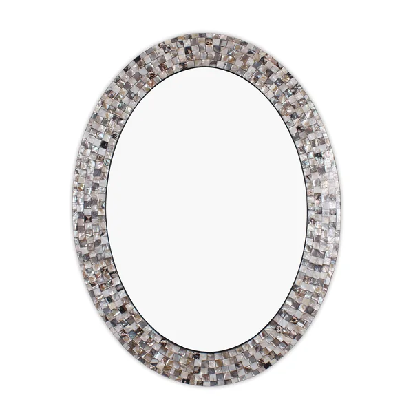 Radiance Goods Vertical Seashell Finish Oval Framed Wall Mirror 35x22