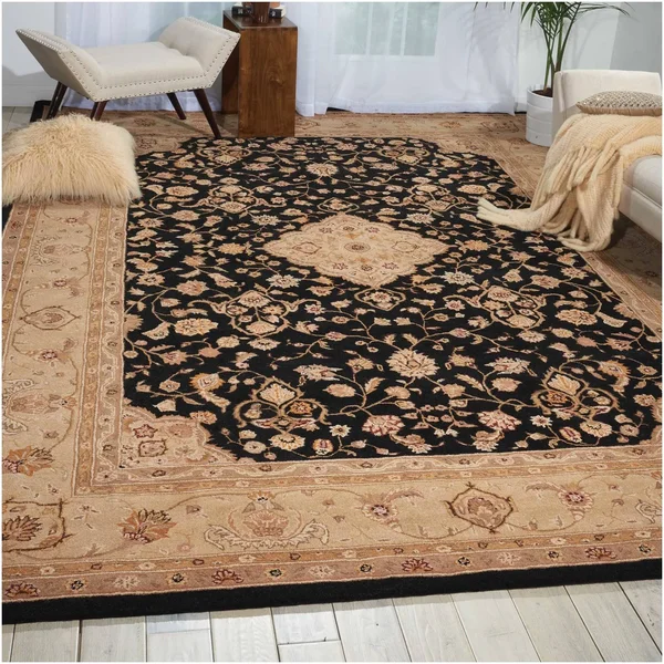 Nourison Heritage Hall He10 Black Area Rug 2&6x22 x 4&2x22