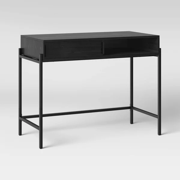 Clarence Desk with Sliding Storage Black - Project 62
