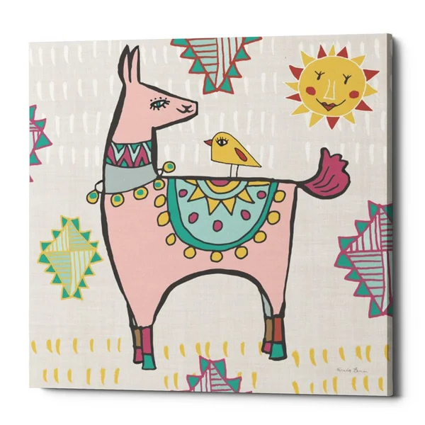 Epic Graffiti Playful Llamas III by Farida Zaman, Giclee Canvas Wall Art, 12x22X12x22 37x22 x 37x22