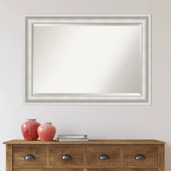 42x22 x 30x22 Parlor Framed Bathroom Vanity Wall Mirror White - Amanti Art