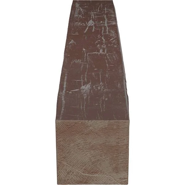 Ekena Millwork MANUHH08X12X84AE 8x22H x 12x22D x 84x22W Hand Hewn Faux Wood Fireplace Mantel, Aged Pecan