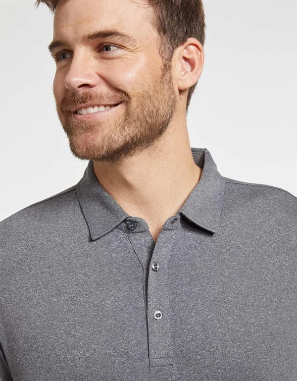 Solbari UPF 50+ Men's Sun Protection Long Sleeve Polo Fitness Shirt - UV Protection, Sun Protective