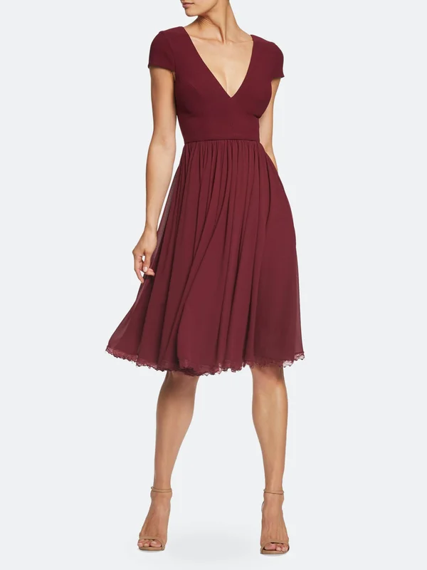Dress The Population Corey Dress - Burgundy - Red - XXL