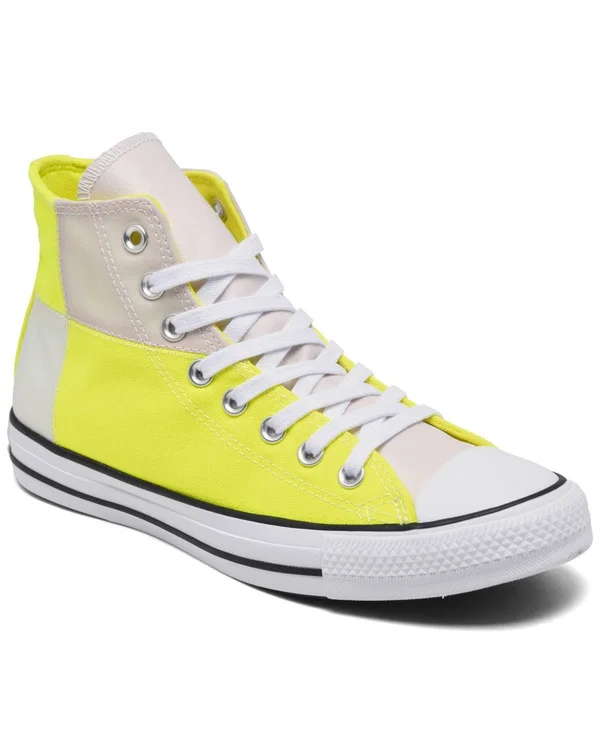 Converse All Star UV High Top - Mens Casual Basketball Shoes - Lemon Venom/White/Multi, Size 8.5