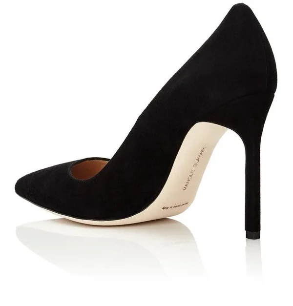 Manolo Blahnik Women's Bb Pumps - Black Suede Size 10