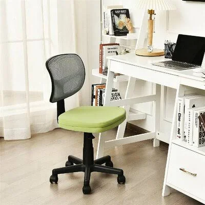 Armless Computer Chair with Height Adjustment and Breathable Mesh for Home Office-Green Inbox Zero Upholstery Color: Green