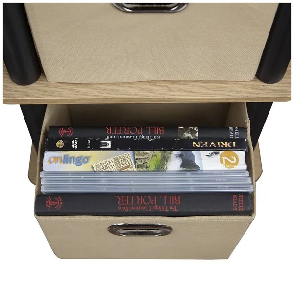 Furinno LACi 4-Bin System Rack - Oak