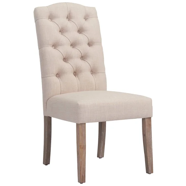 Lucian Button Tufted Side Chair- Set of 2, Grey, One Size