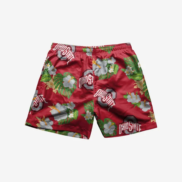 Ohio State Buckeyes Floral Swimming Trunks - Mens Size: 2XL