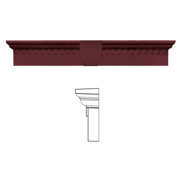 Builders Edge 6H in. Dentil Window Header with Keystone Wineberry