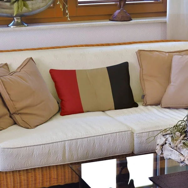 San Francisco San Francisco Football Stripes Pillow-Faux Linen - 26 x 26 - Square - Zipper Closure - Large - Removable Cover - A
