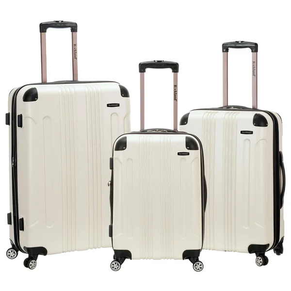 Rockland Sonic 3 Piece Luggage Set; White