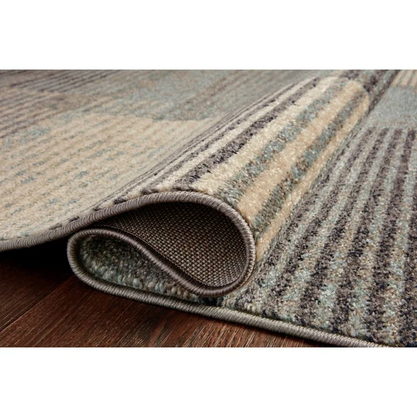 Alexander Home Bradford Modern Stripe Area Rug - 7&-10x22 x 10& - Storm - Taupe