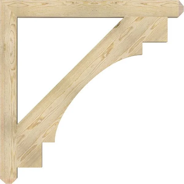 Ekena Millwork BKT04X44X44MRC04RDF 4x22W x 44x22D x 44x22H Merced Craftsman Rough Sawn BRACKET - Douglas Fir
