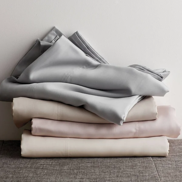 Legends Hotel Tencel Lyocell Sateen Flat Sheet - Ivory, Size Queen, The Company Store