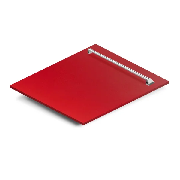 ZLINE Kitchen & Bath 24-in Dishwasher Panel in Red Matte with Traditional Handle (DP-RM-24)