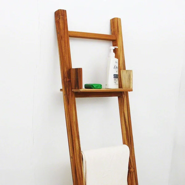 Haussmann Teak Teak Towel Ladder 18 x 64 in H Adj Shelf Teak Oil