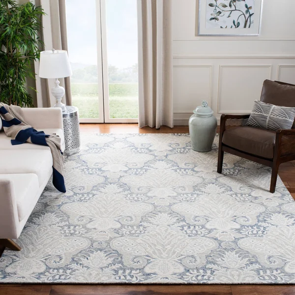 Safavieh Micro-Loop Rug Collection MLP539M - Blue - Ivory - 2&-3x22 x 7&