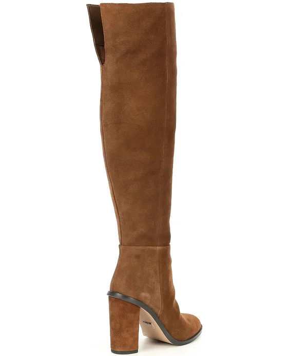 Gianni Bini Barrine Suede Over-The-Knee Block Heel Boots, Womens, 11M, Black - Dillard&s Exclusive