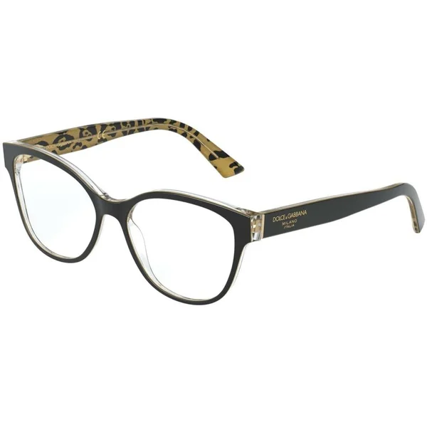 Dolce & Gabbana DG3322 Eyeglasses 3235 Black on Leo Glitter Gold