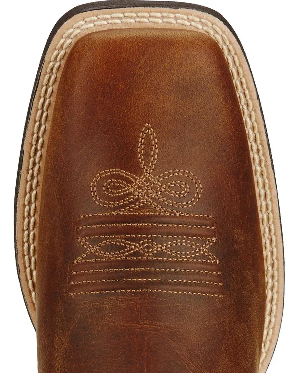 Ariat Women's Round Up Powder Brown Wide Square Toe Western Boots