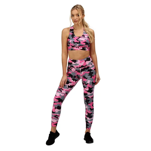 Tikiboo Strawberry Sundae Camo Gym Leggings, Tikiboo L, Pink