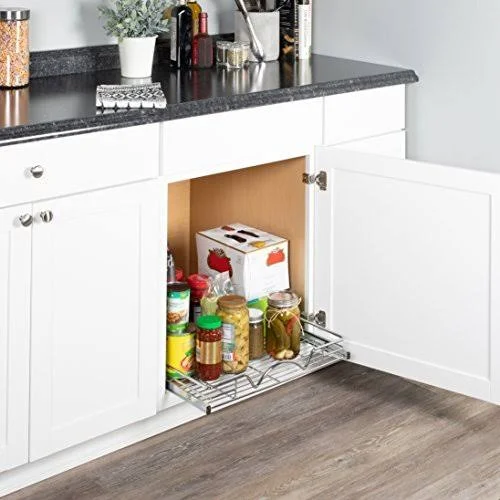 Richards Homewares 220110 Chrome One Tier 20x22W x 21x22D, Slide Out Kitchen Cabinet