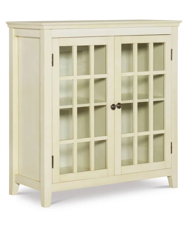 Linon Home Decor Loxford Decor Largo Antique-Like Double Door Cabinet - White MACYS723