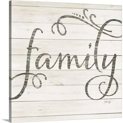 Simple Words Family by Marla Rae - Textual Art Print on Canvas Gracie Oaks Format: Wrapped Canvas, Size: 24x22 H x 24x22 W x 1.2