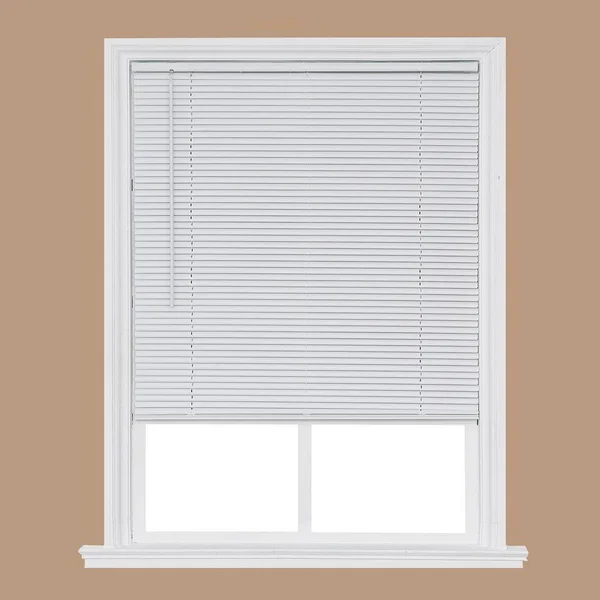 Home Basics White Cordless 1 in. Room Darkening Vinyl Mini Blind 61 in. W x 64 in. L
