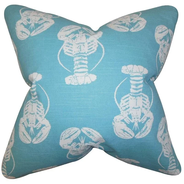 Breakwater Bay Madelynn Coastal Cotton Throw Pillow COVER - Blue