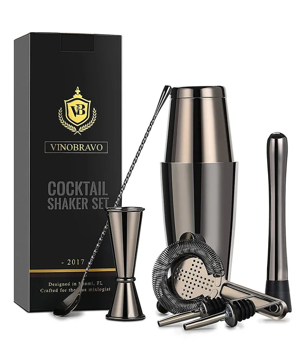 Boston Cocktail Shaker Bar Set by VinoBravo: 18oz 28oz Weighted Shaker Tins