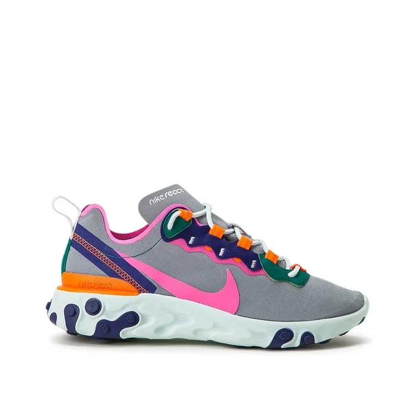 Nike React Element 55 Shoes Wolf Grey/Laser Fuchsia/Hyper Crimson