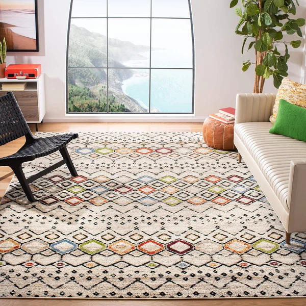 Safavieh Amsterdam Gladwin Geometric Area Rug - Ivory/Multi, 8& x 8& Square
