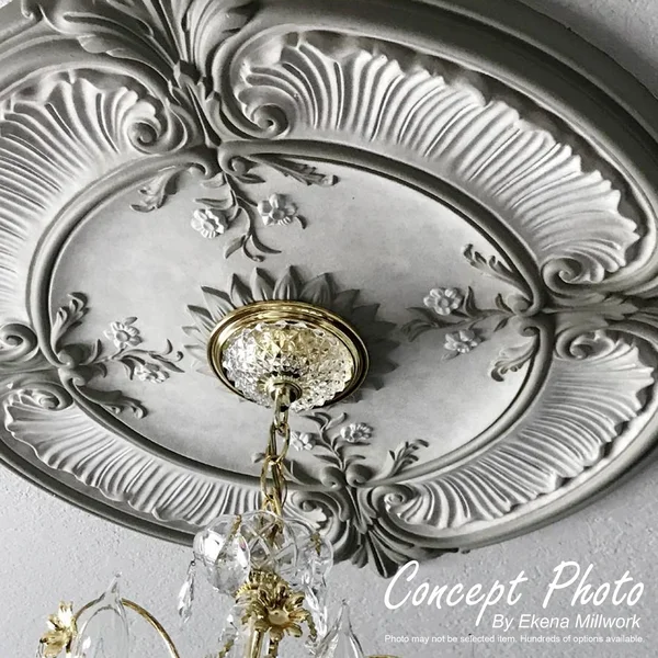 15 3/8 inchod x 4 1/4 inchid x 1 1/2 inchp Baltimore Ceiling Medallion (Fits Canopies Up to 5 1/2 inch), Hand-Painted Mississipp